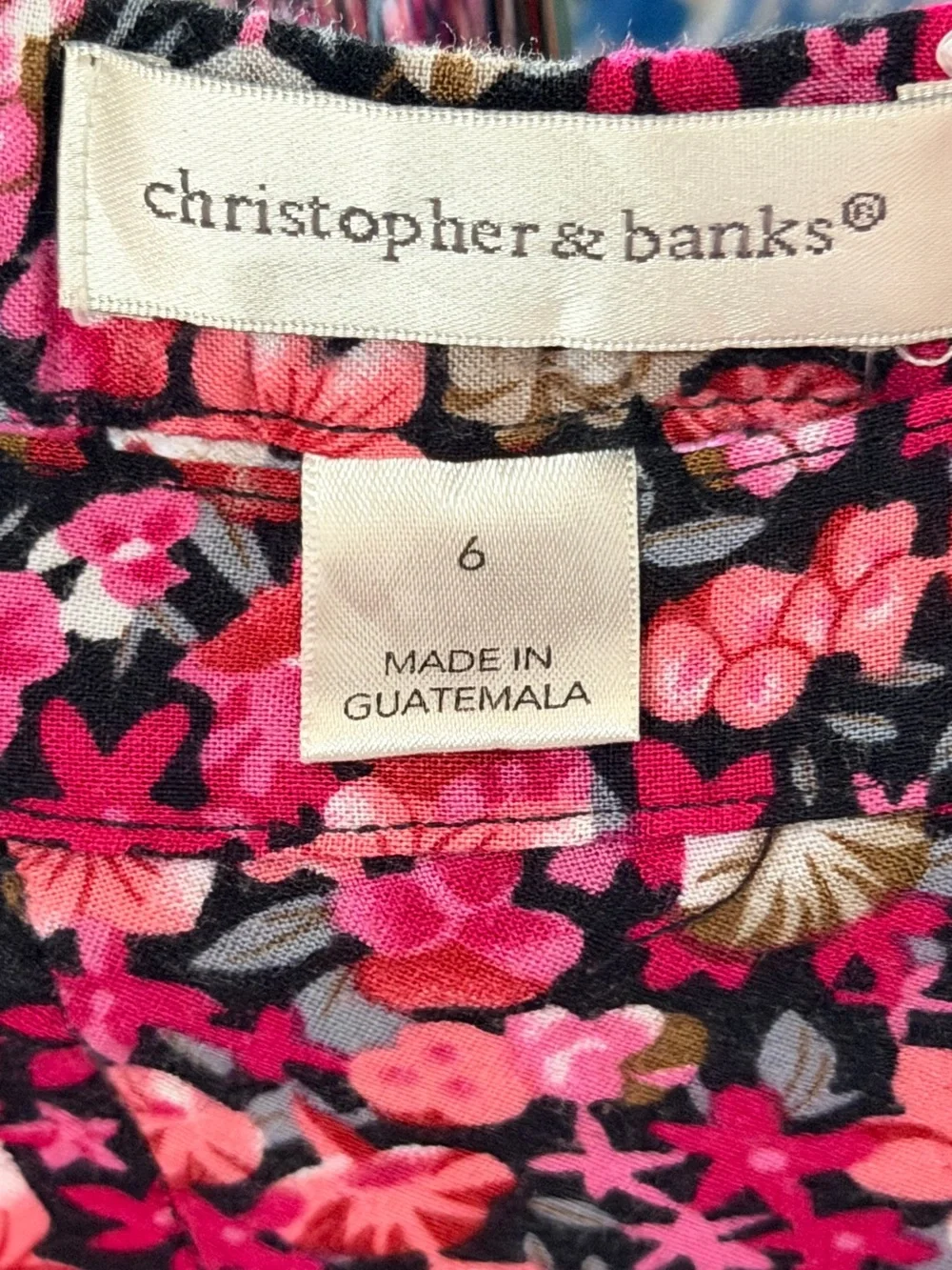 Christopher & Banks Pink Floral Circle Skirt
